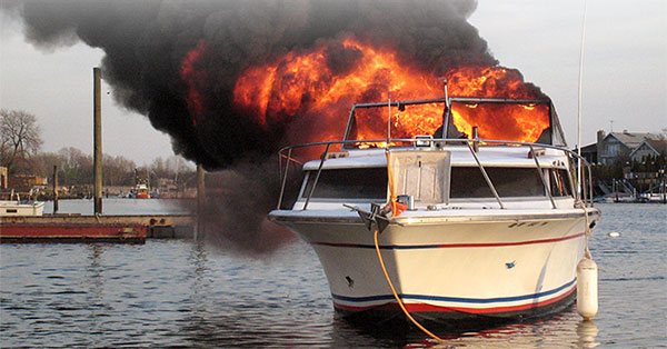 what should you do immediately if a boat catches fire