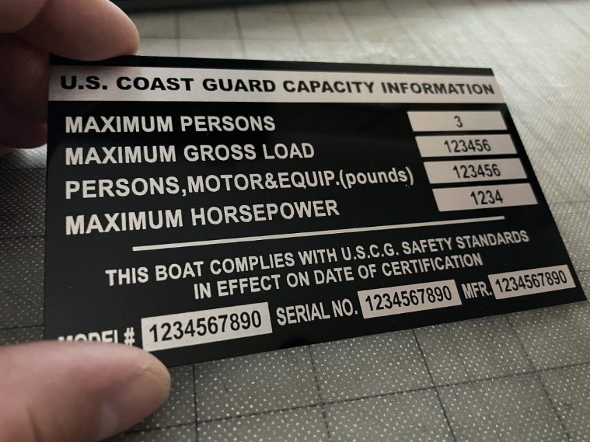how to get a replacement boat capacity plate